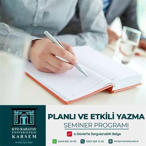 Planl Ve Etkili Yazma Semineri