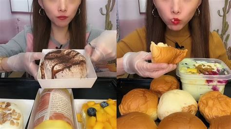 Mukbang Asmr Eating Cake🍰 Towel Roll Crepe Cake Mukbang Eating Creamy