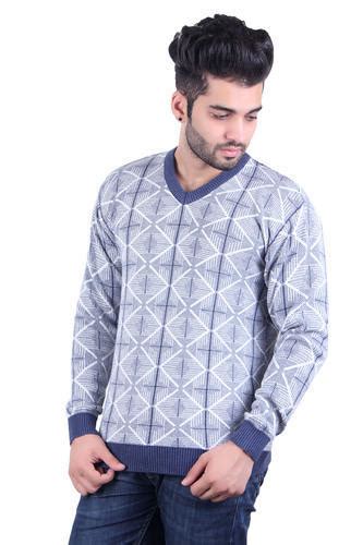 Mens Jacquard Knit Sweater By Mohan Knitwears Mens Jacquard Knit