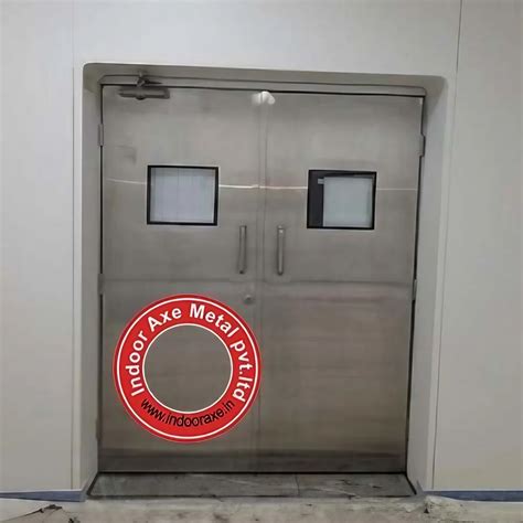 Silver Brush Mirror Finish Stainless Steel Double Leaf Door