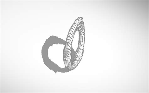 3d Design Pendant Skyrim Tri Ouroboros Tinkercad