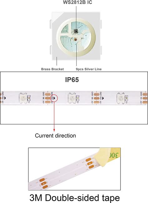 Ws B Tira De Led Rgb Direccionable Individualmente De Pies