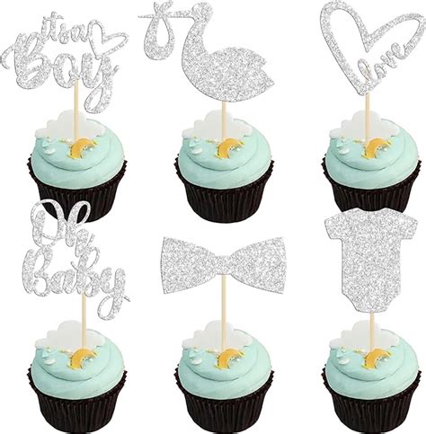 Gyufise Pack Oh Baby Cupcake Toppers It S A Boy Cupcake Toppers With