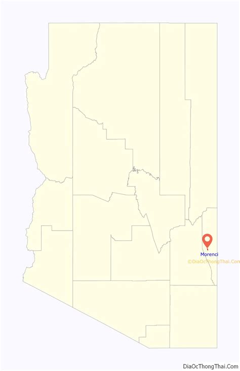 Map of Morenci CDP, Arizona