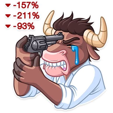 Набор стикеров для Telegram «Бык и медведь»