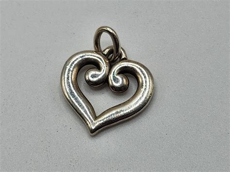 Retired James Avery Scrolled Heart Pendant Or Large Etsy