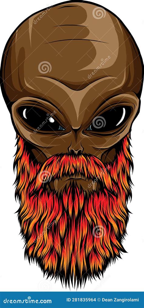 Alien Head Vector Illustration Design Of Extraterrestrial Humanoid