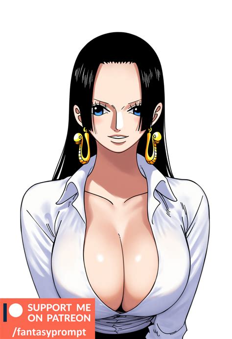 Rule 34 Ai Generated Black Hair Blue Eyes Boa Hancock Cleavage