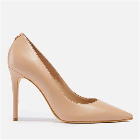 Guess Gavi Leather Heeled Pumps In Nude Natural Lyst Uk