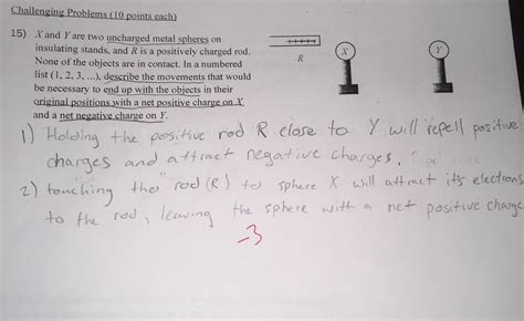 Solved X And Y Are Two Uncharged Metal Spheres On Insulating