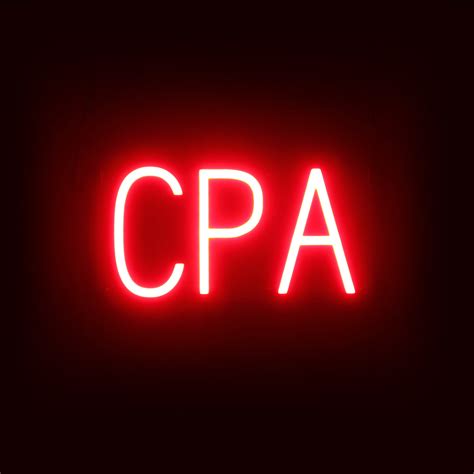 Spellbrite Cpa Led Sign For Business 135 X 63 Red Cpa Sign Has