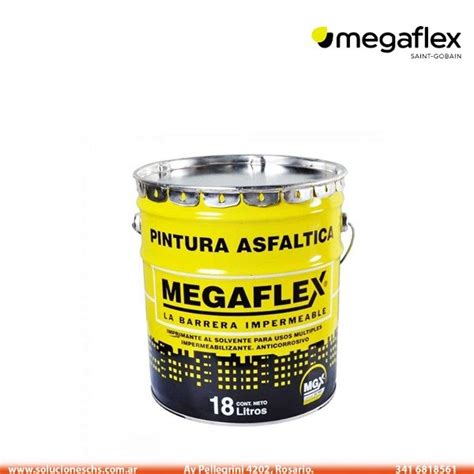 Pintura Asfáltica 18lts MEGAFLEX Secado Rápido Soluciones Chs