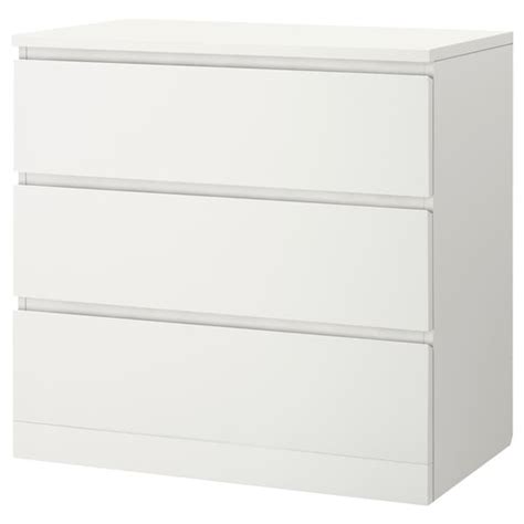 Malm Commode 3 Tiroirs Blanc 80x78 Cm Ikea