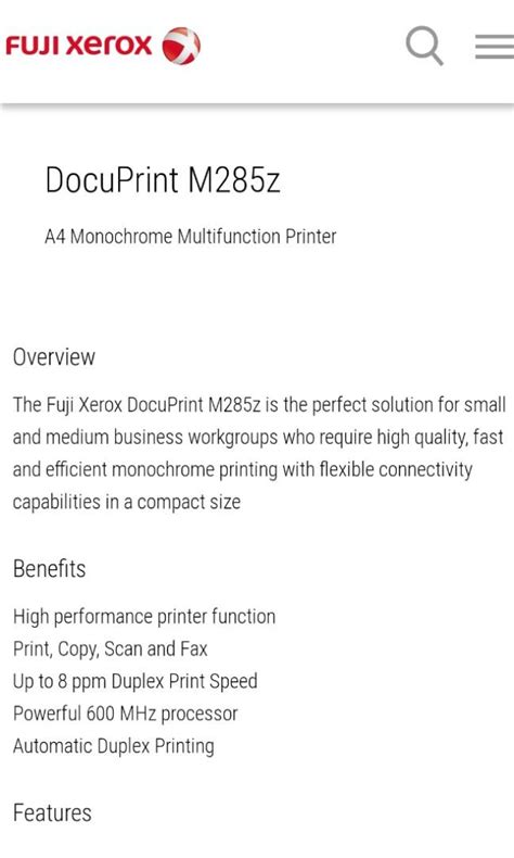 Fuji Xerox Docuprint M285z Printer 雙面多功能黑白a4影印機 電腦＆科技 打印機及影印機 Carousell