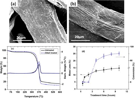 Sem Image Of A Untreated Cellulose Pulp Fiber B Alkali Treated