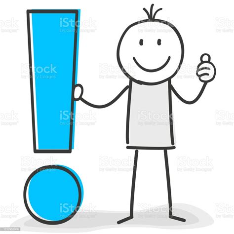 Person With A Big Blue Exclamation Point Stock Illustration Download