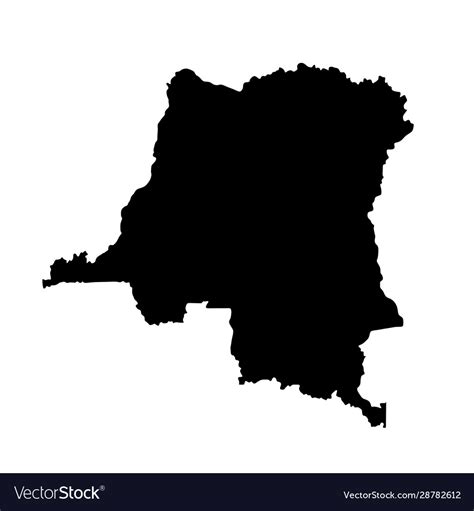 Democratic Republic Congo Map Silhouette Vector Image