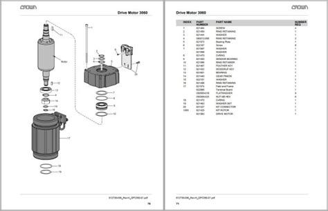 Crown Pallet GPC 3000 QPR Parts Catalog Service Manual