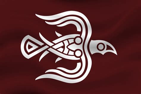 THE RAVEN FLAG maroon - Flags - NORDIC ANIMISM