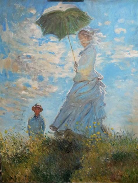 Oil On Canvas Reproduction Oscar Claude Monet Woman With A Etsy