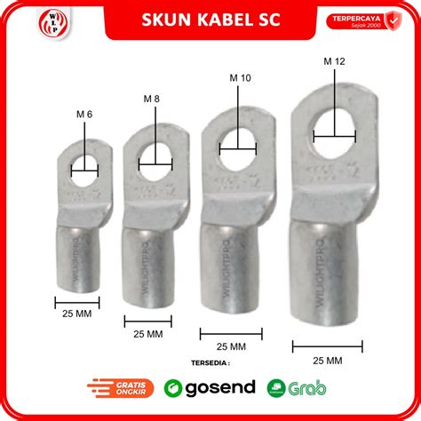 Jual Skun Kabel Scun Kabel Lugs Sc Chrome Dop Ukuran 25mm M6 M8 M10