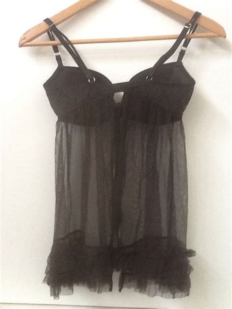 Victoria S Secret Black Lace Teddy Lingerie Babydoll Gem