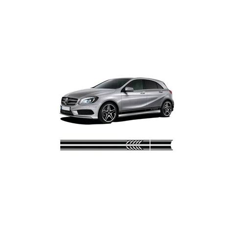 Edition 1 Door Side Stripe Skirt Decal Sticker For Mercedes Benz A Class W176 Color Black