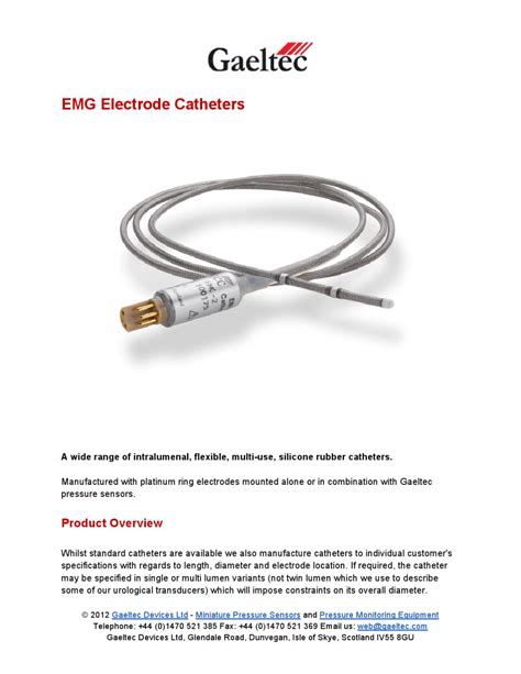 Emg Electrode Catheters Gaeltec Devices Ltd By Gaeltec Devices Ltd Issuu