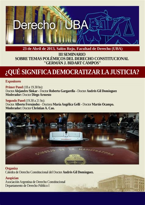 Seminario De Teoría Constitucional Y Filosofía Política Democratizar