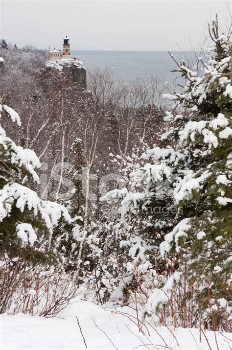 Split Rock Lighthouse Winter Stock Photo | Royalty-Free | FreeImages