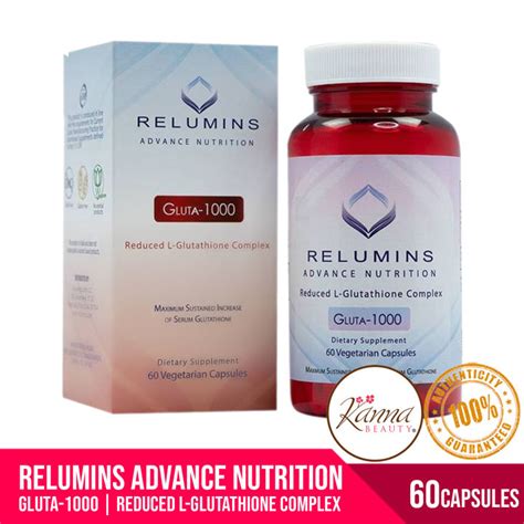 Relumins Gluta 1000 60 CAPSULES Advanced Nutrition Reduced L