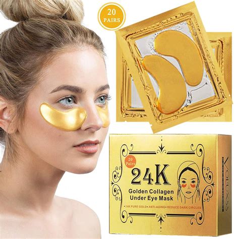 Voluxss 24k Gold Under Eye Treatment Mask 20 Pairs Crystal Collagen