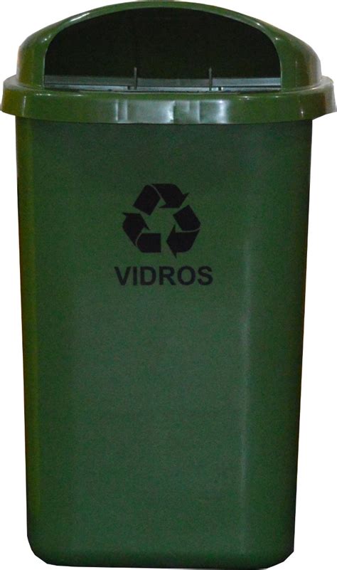 Cesto Lixeira Coleta Seletiva Para Parede 50 Litros Verde R 146 30