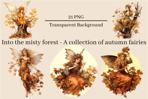 Victorian Autumn Fairies Clip Art Graphic By The Hidden Book Nook