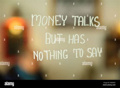 Money talks but has nothing to say Stock Photo - Alamy