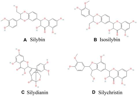 Chemical Structures Of Key Components Of Silymarin In This Study A