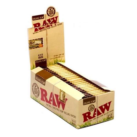 RAW ORGANIC HEMP 1 1/2 CIGARETTE ROLLING PAPERS 25CT/PACK