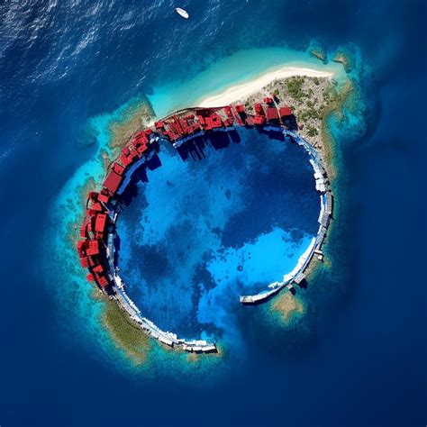 Map of satellite view of an island | Premium AI-generated image