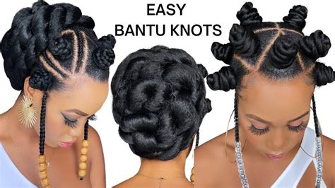 Easy Bantu Knots On Natural Hair Braided Bantu Knot In Mins