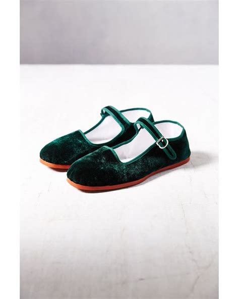 Urban Outfitters Velvet Mary Jane In Green Lyst