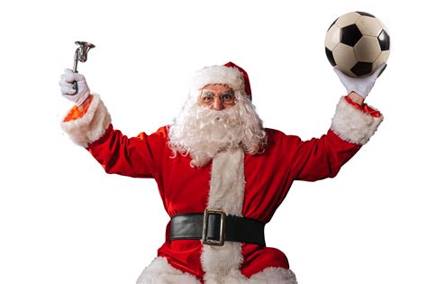 Santa Claus Ready To See A Soccer Match 32734255 PNG