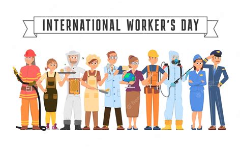 Premium Vector International Workers Day Labor Festive Banner Working