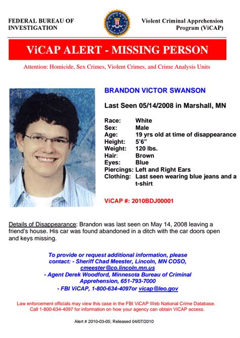 The mysterious case of Brandon Swanson whose unsolved disappearance
