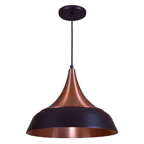 Pendente Retrô Industrial 34cm Luminária Lustre Alumínio Cobre Verniz C