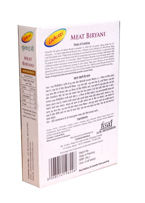 Cookizzi Meat Biryani Masala Packaging Size 65 G At Rs 80 Pack In