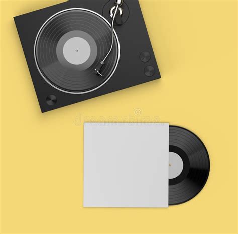 Vinyl Record In Cardboard Cover Mockup Isolated Stock Illustration