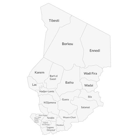 premium vector chad map map  chad  administrative provinces