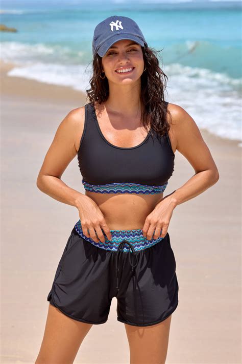 Black Wide Straps Timeless Bikini Top