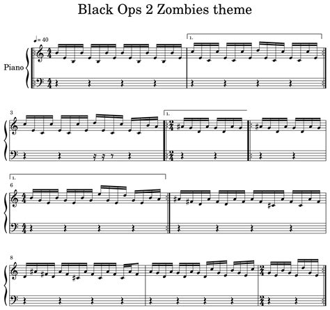 Call Of Duty Zombies Theme Song Piano Theme Image