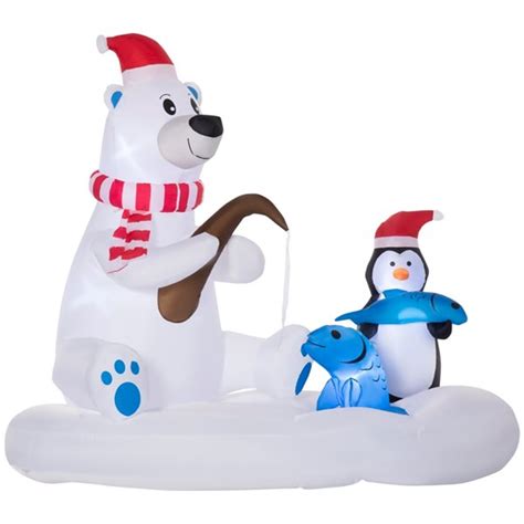 Outsunny 6 Ft Inflatable Christmas Polar Bear With Led 844 557v80mx Rona